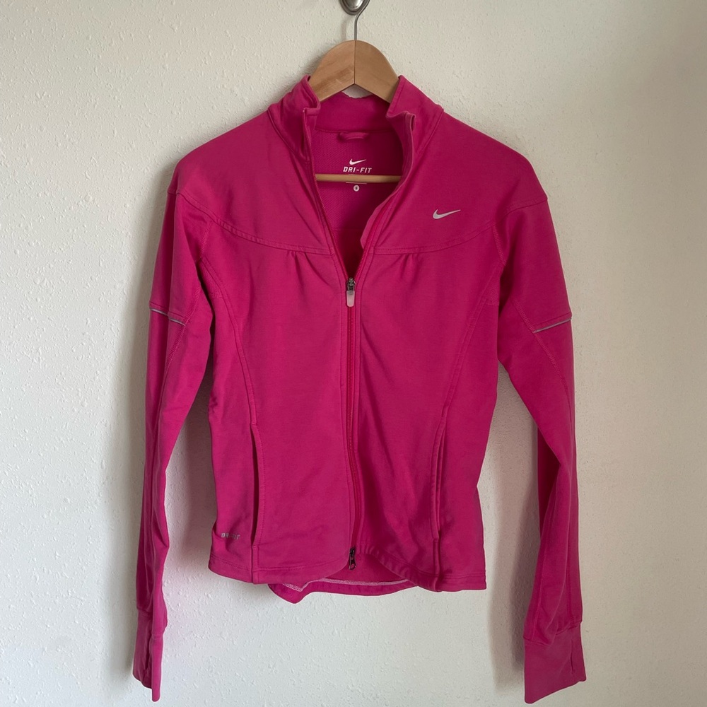 Nike Women’s Dri-FIT Full-Zip Pink Top